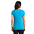 Back of model wearing Beach Squad Sunshine Paddle Ladies Short Sleeve shirt in Blue