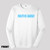 Front of Beach Squad Positive Energy Vibes Youth Long Sleeve shirt in White