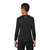 Back of model wearing Beach Squad Positive Energy Spiral Youth Long Sleeve shirt in Black
