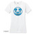 Front of Beach Squad Circle Palms Short Sleeve shirt in White