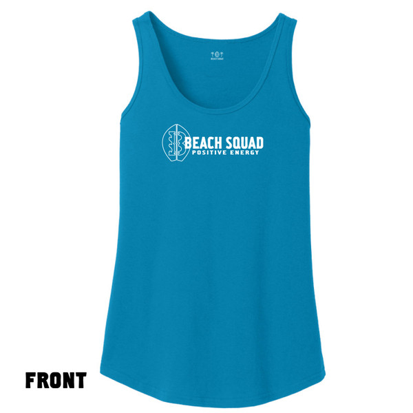 Front of Beach Squad Board-Line Tank Top in Blue