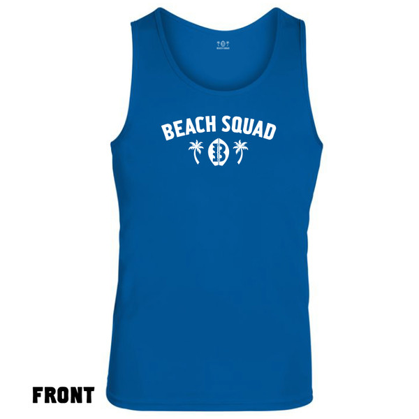 Front of Beach Squad Team Beach Squad Tank Top shirt in Blue