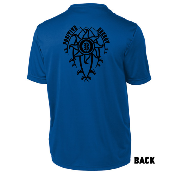 Back of Beach Squad Sunboards Youth Short Sleeve shirt in Blue