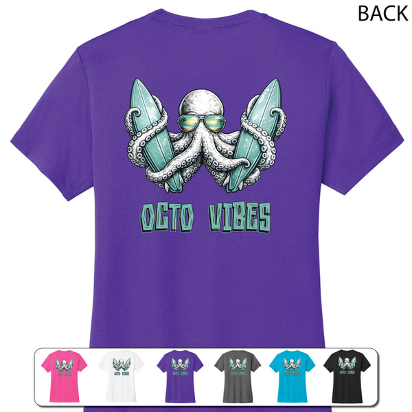 Beach Squad shirt ladies performance short sleeve octo vibes