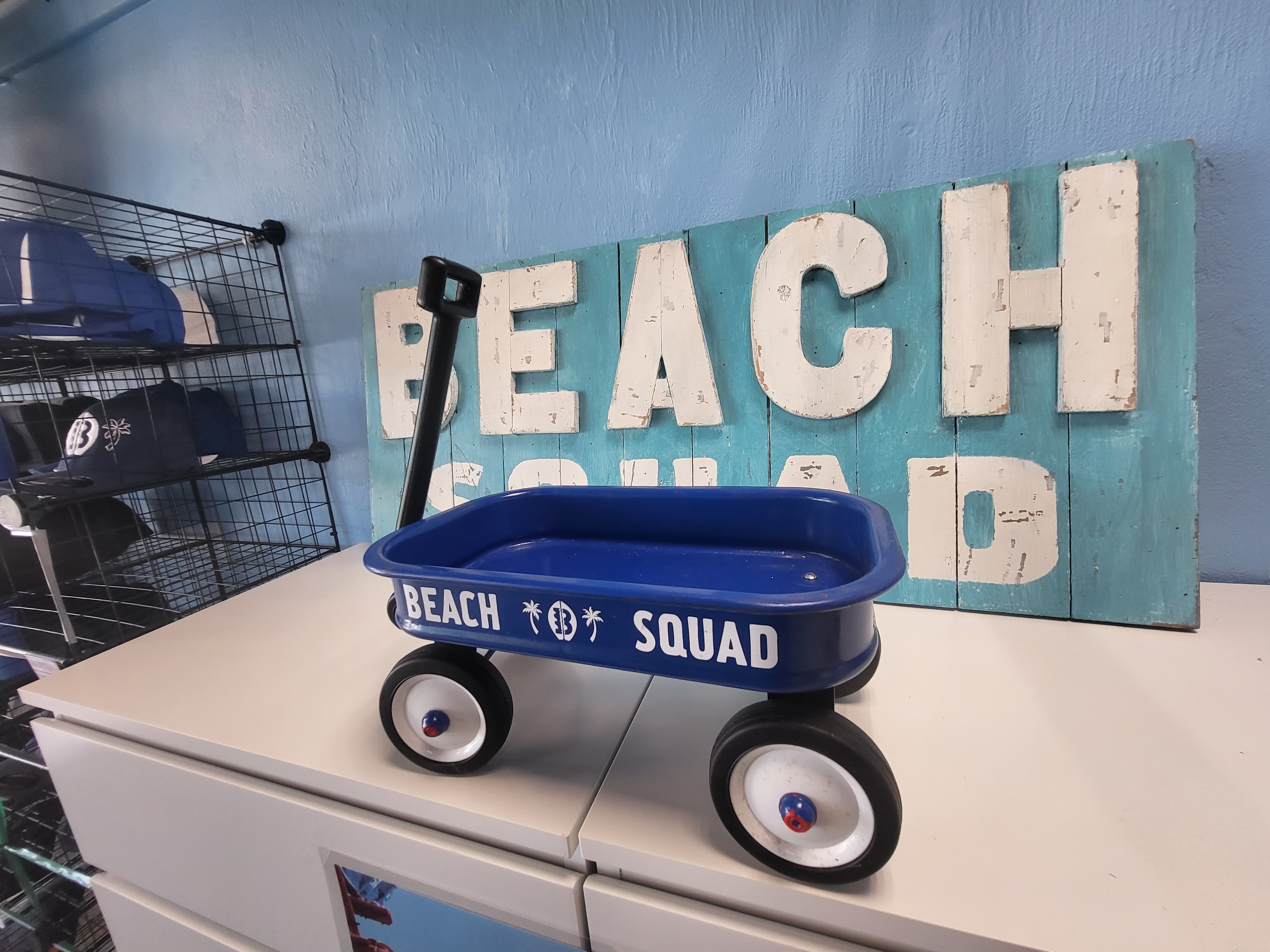 Beach Squad Custom Beach Wagon and Beach Squad sign