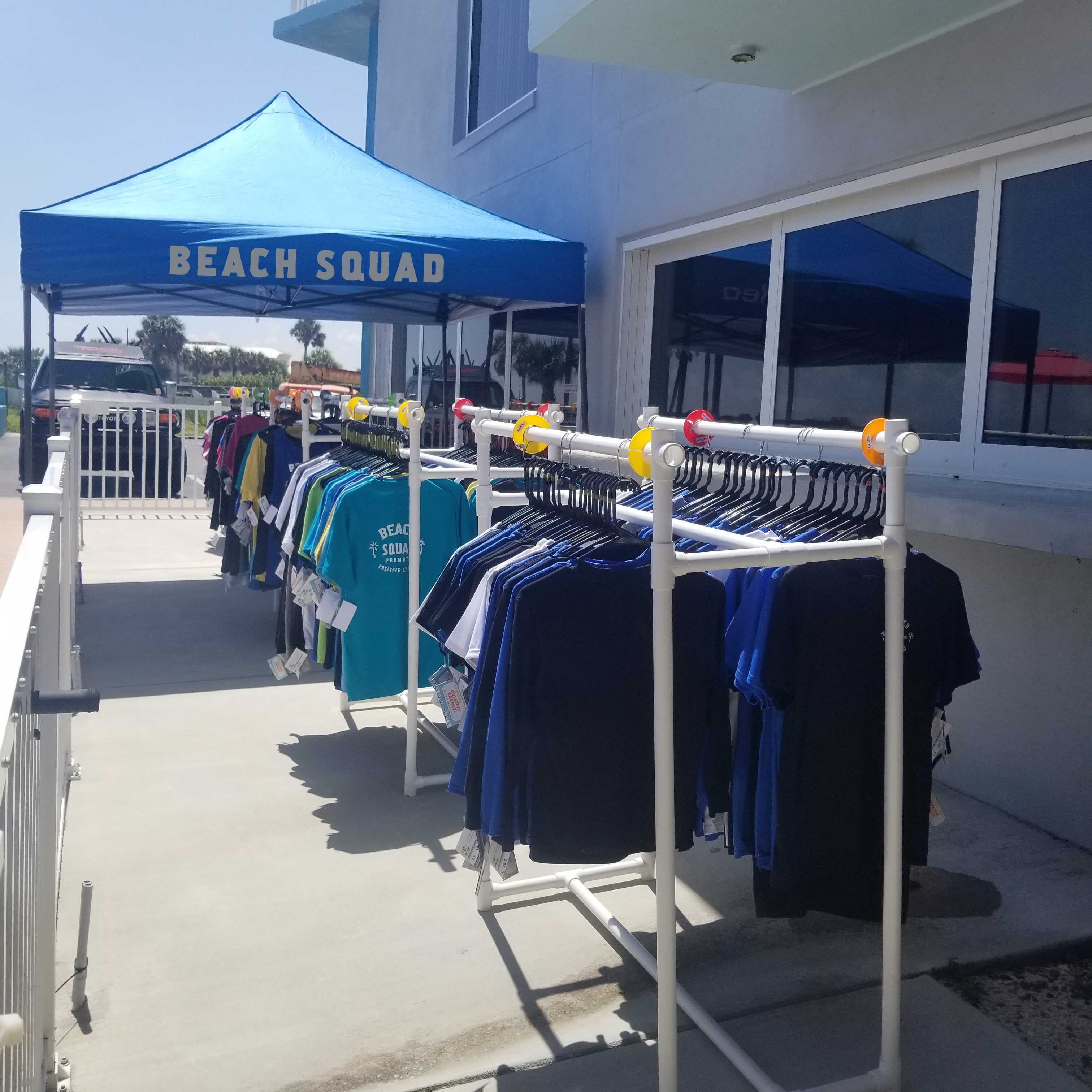 Beach squad Community Events Oasis Tiki Bar And Grill clothing racks