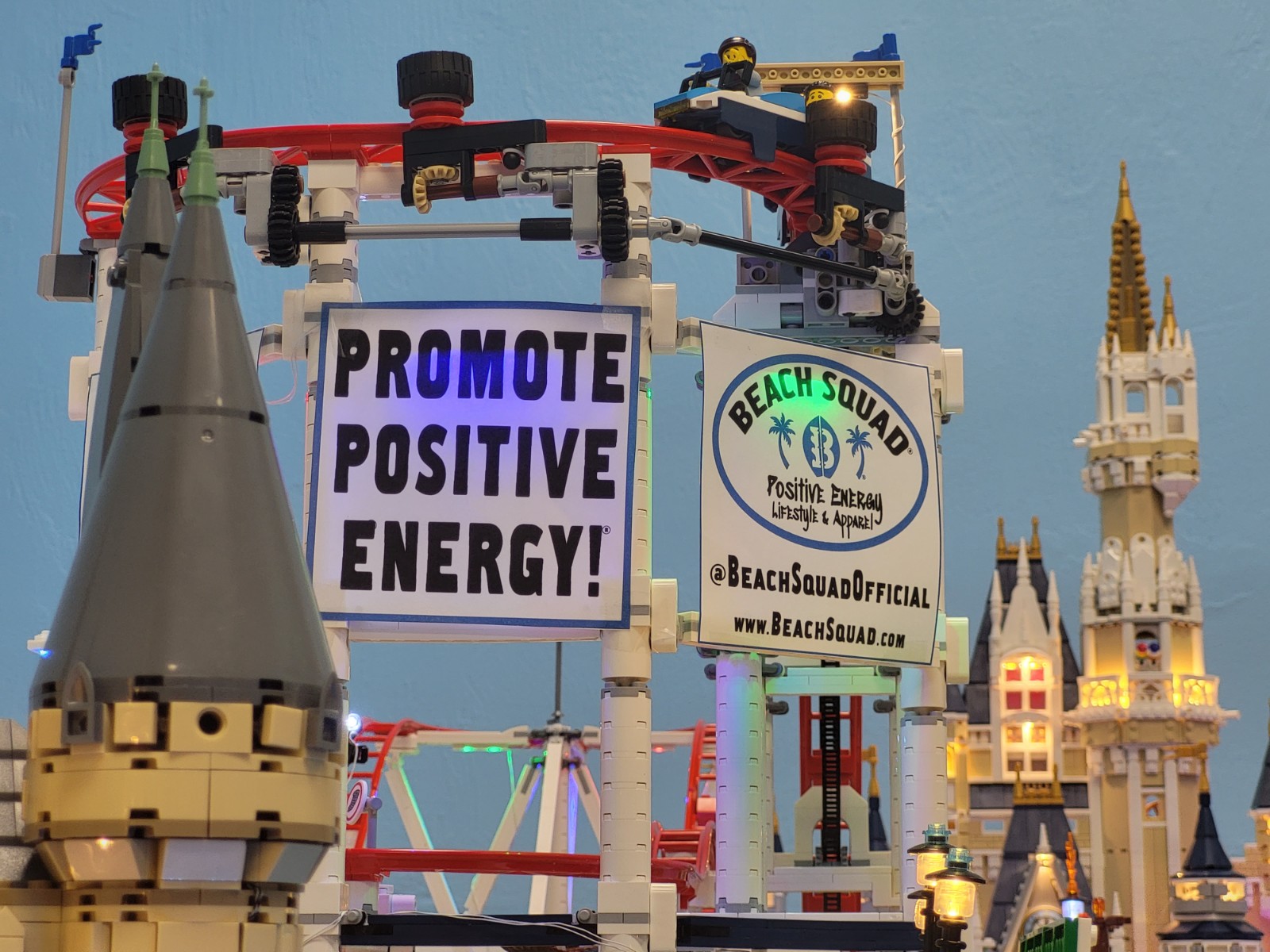 Beach Squad Lego Window Display  Positive Energy Roller Coaster