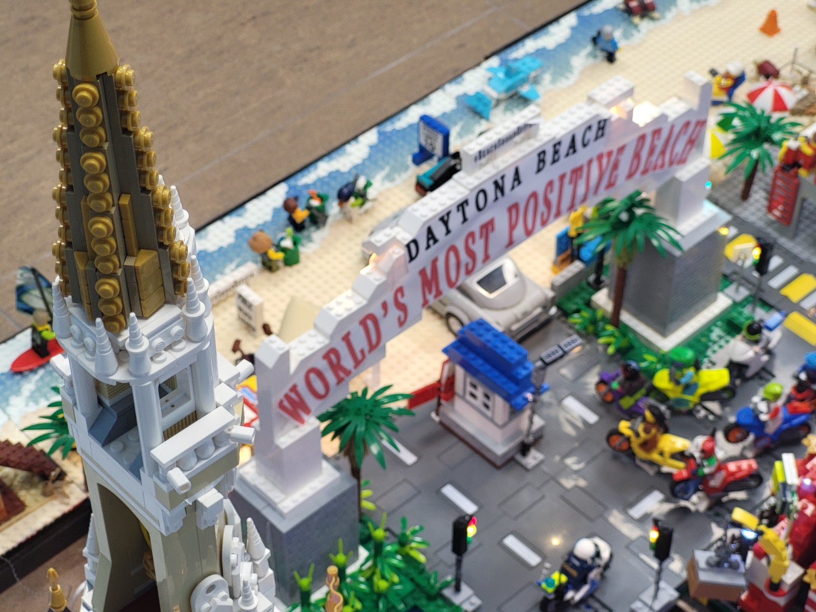 Beach Squad Lego Window Display Worlds Most Famous Beach Sign and Biketoberfest