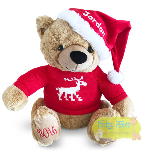 personalised christmas teddy