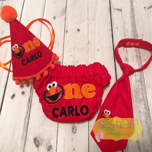 Cake Smash 3 Piece Set - Elmo Inspired