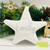 Personalised Velvet Christmas Star Ornament for Christmas Tree - White with Silver Embroidery