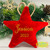 Personalised Velvet Christmas Star Ornament for Christmas Tree - Red with Gold Embroidery