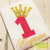 Birthday Number (Hot Pink) with Crown (Gold) Set