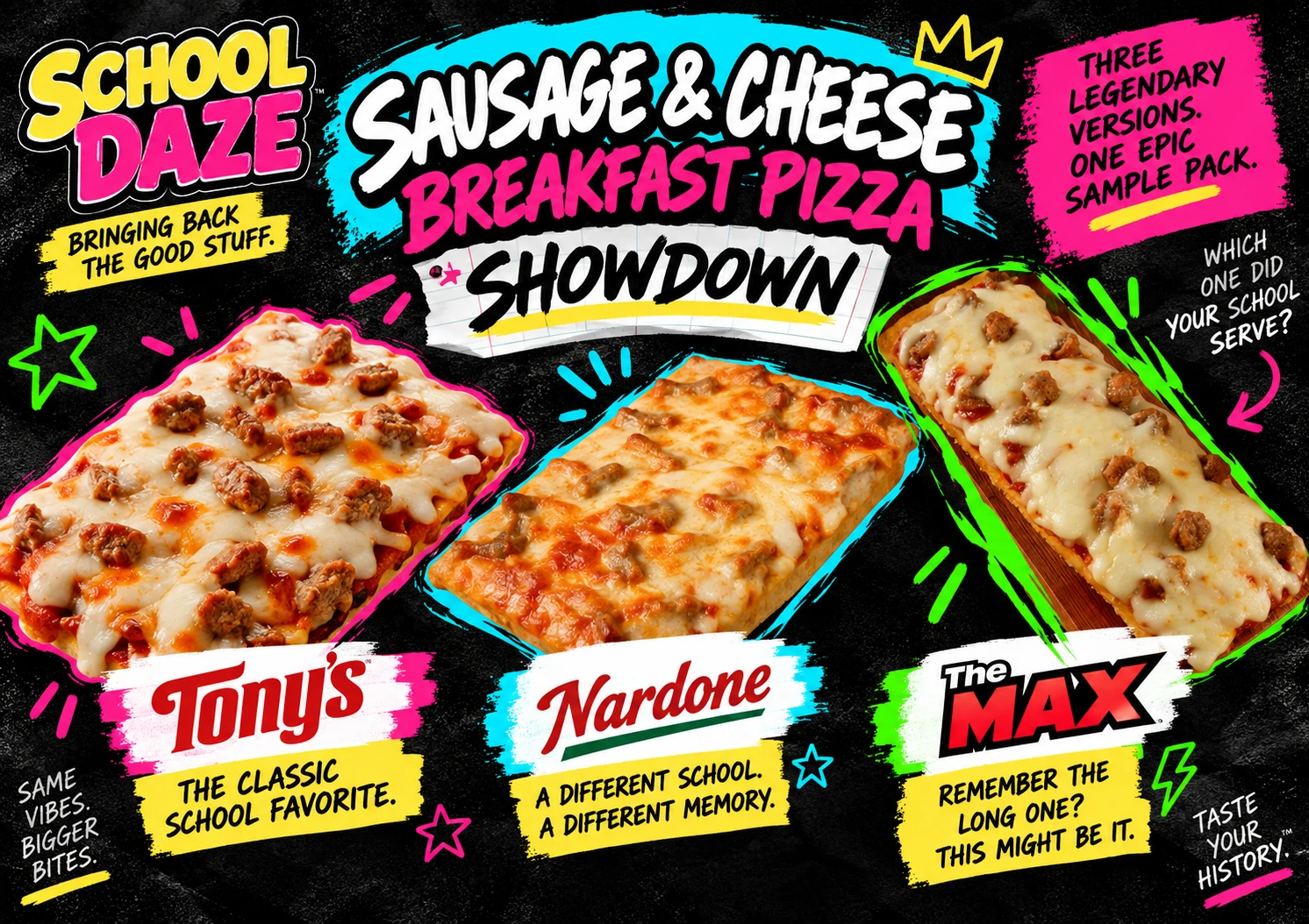 Sausage and Cheese Breakfast Pizza School Lunch Showdown