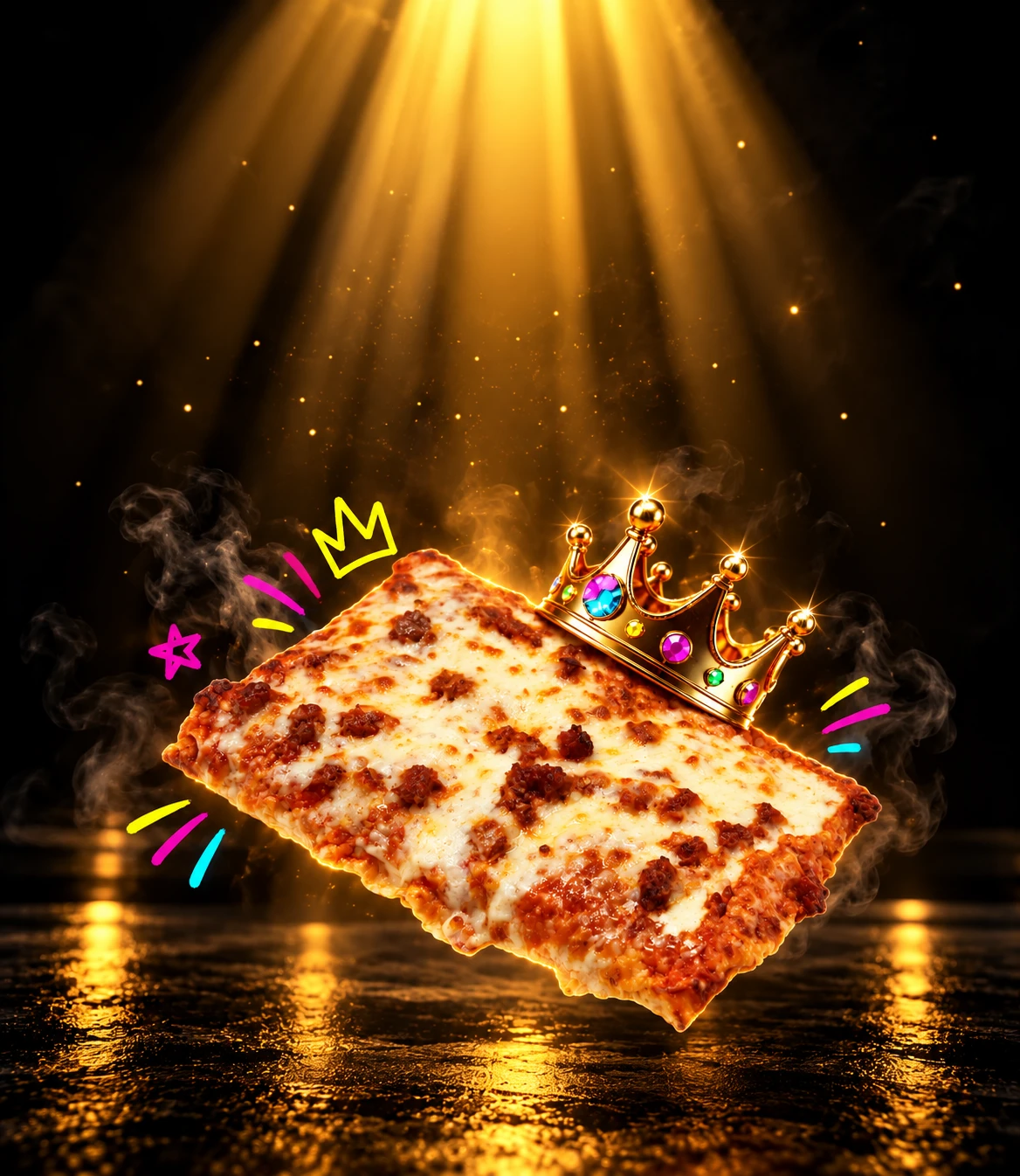 Rectangle Pepperoni School Pizza with crown