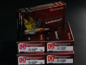 Hornady .204 Ruger ammo, Superformance 204 Ruger, 40gr V-MAX 204 Ruger, 24gr NTX 204 Ruger lead-free, high velocity varmint ammo, predator hunting ammo .204 Ruger
