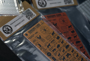 Sobchak Security North American Hunting Ranging Card available in MIL and MOA versions, featuring quick-reference ranging data for common North American game animals, varmints, and field objects.