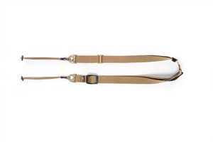 Q G-Sling in Flat Dark Earth featuring lightweight construction and compatibility with the Q Sling Devil attachment system for hunting and field rifles.