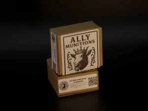 Ally Munitions GOAT Series .223 Remington 68gr Hornady BTHP handloaded ammunition in 40-round packaging.
