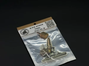 Ally Munitions Hard Goods Q FIX Stock Tool in FDE, an American-made compact T25 tool designed specifically for Q FIX comb-height and length-of-pull stock adjustments.