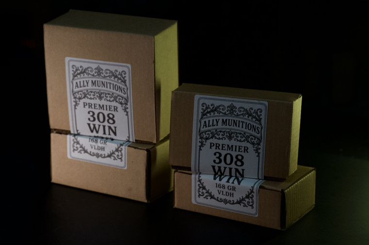 308 WINCHESTER PREMIER 168 GR BERGER VLDH , HANDLOADED AMMO