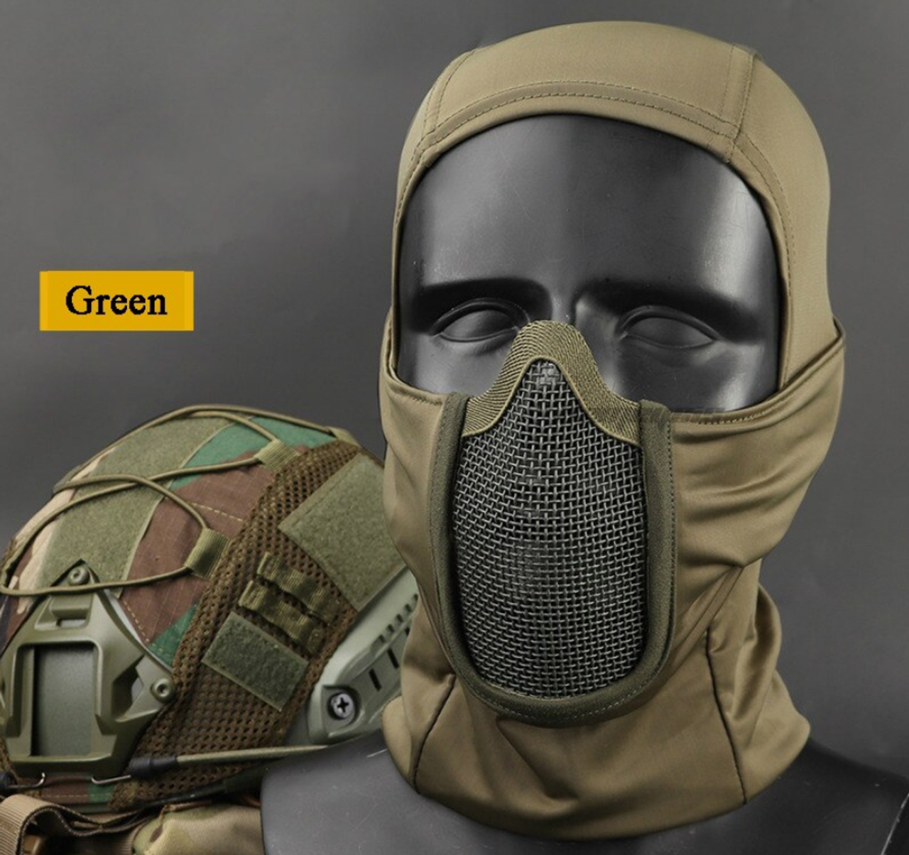 GSF Balaclava / Metal Mesh Mask OD Green