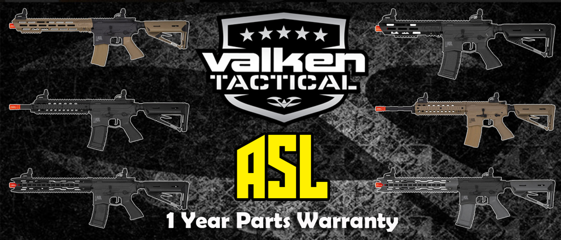 Valken ASL Series M4 Airsoft Rifle AEG 6mm Rifle - MOD-M Black - US Airsoft,  Inc.