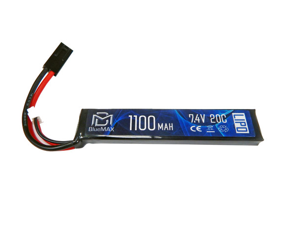 BlueMax 7.4v 1100mAh 20c Lipo Battery Stick