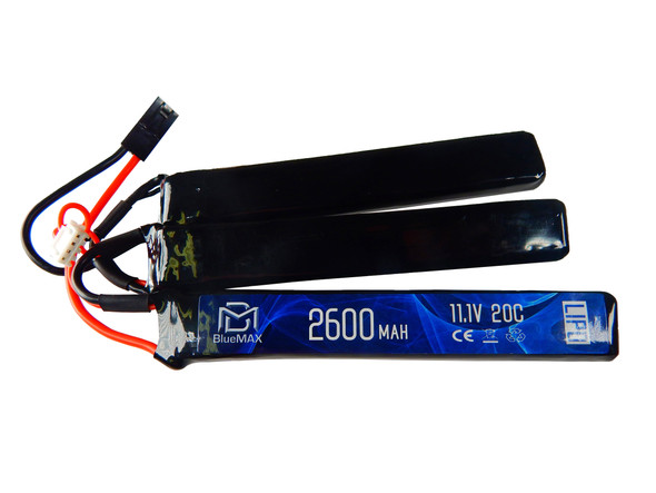 BlueMax 11.1v 2600mAh 20c Lipo Battery Tri