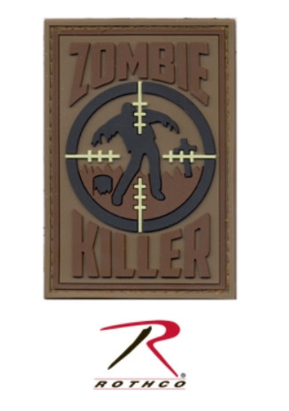 “Zombie Killer” Airsoft Patch w Velcro Back - Tan