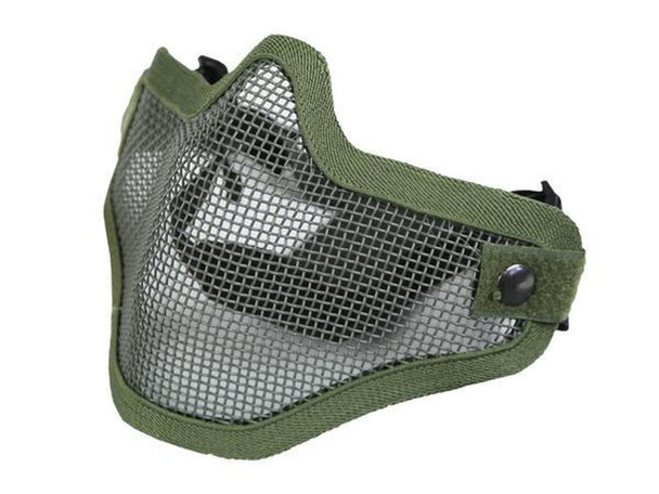GSF Airsoft Steel Half Face Mask OD Green