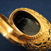 Incredible Carved Oval Bloodstone Box w/ Gold Chasing - Free Shipping USA
