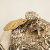 Antique James Thomson Botanical Repousse Coin Silver Teapot 1830s - Free Ship US