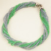 Péclard 7 Strand Chalcedony & Chrysoprase Torsade Necklace w/18k Gold Clasp
