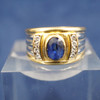 Vintage Carl Bucherer 18k Two Tone Gold Sapphire and Diamond Ring - Free Ship US