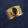 Vintage Carl Bucherer 18k Two Tone Gold Sapphire and Diamond Ring - Free Ship US
