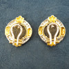 Two Tone 18k Gold & Diamond Ancient Roman Coin Earrings - Free Shipping USA