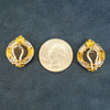 Two Tone 18k Gold & Diamond Ancient Roman Coin Earrings - Free Shipping USA