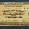 Series 1918 $1 Richmond VA Green Eagle Federal Reserve Bank Note- Free Ship USA