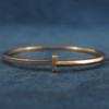 Tiffany & Co. 18k Rose Gold T1 Narrow Hinged Bangle, 7" - Free Ship USA