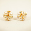 Tiffany & Co. 18k Yellow Gold, Pearl & Diamond Clover Shaped Stud Earrings