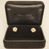 Tiffany & Co. 18k Yellow Gold, Pearl & Diamond Clover Shaped Stud Earrings
