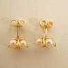 Tiffany & Co. 18k Yellow Gold, Pearl & Diamond Clover Shaped Stud Earrings