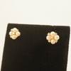 Tiffany & Co. 18k Yellow Gold, Pearl & Diamond Clover Shaped Stud Earrings