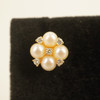 Tiffany & Co. 18k Yellow Gold, Pearl & Diamond Clover Shaped Stud Earrings