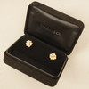 Tiffany & Co. 18k Yellow Gold, Pearl & Diamond Clover Shaped Stud Earrings