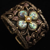 Barbara Bixby Sterling, 18k, Multi-Stone & Leather Castle Garden Cuff Bracelet