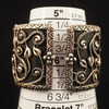 Barbara Bixby Sterling, 18k, Multi-Stone & Leather Castle Garden Cuff Bracelet