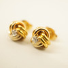 Cartier Love Knot 18k Tri-Tone Gold & Diamond Earrings w/Box - Free Shipping USA