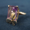 Tiffany & Co. Sterling Silver, 18k Gold & Amethyst Butterfly Lovebug Ring Size 7
